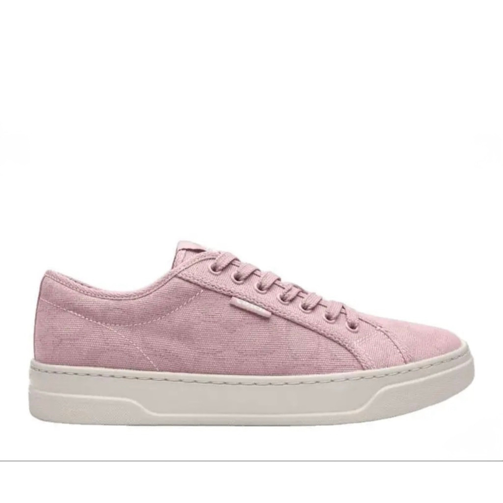 NEW Coach Canvas Sneaker Pink Signature Print CAS55 Size 6.5B NIB - Picture 4 of 6